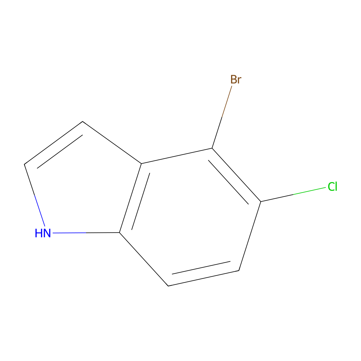 4-bromo-5-chloro-1H-indole molecular structure, CAS 1191028-48-4