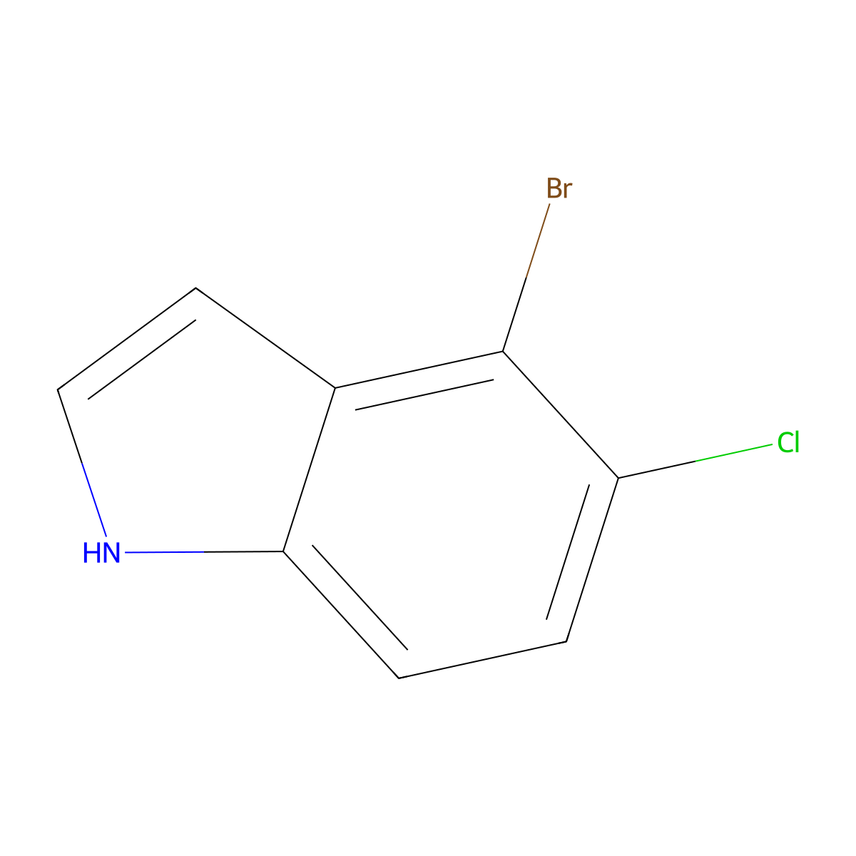 4-bromo-5-chloro-1H-indole molecular structure, CAS 1191028-48-4