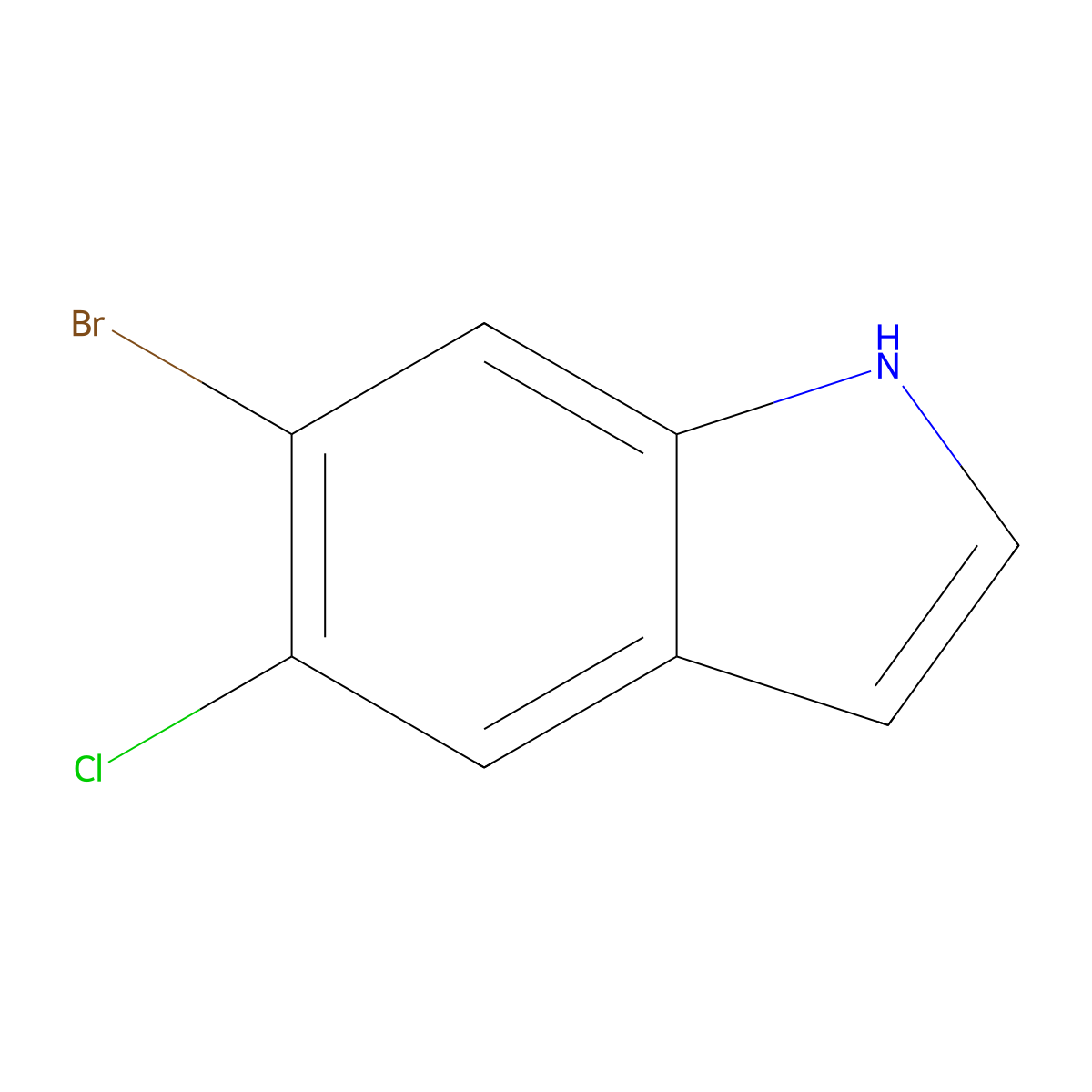 6-Bromo-5-chloro-1H-indole molecular structure, CAS 1191028-50-8