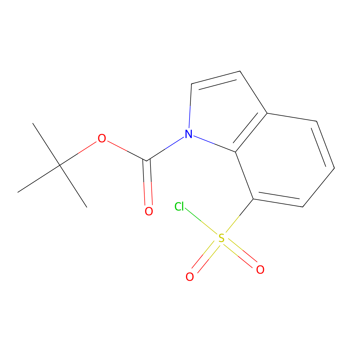tert-butyl 7-(chlorosulfonyl)-1H-indole-1-carboxylate molecular structure, CAS 1191028-58-6