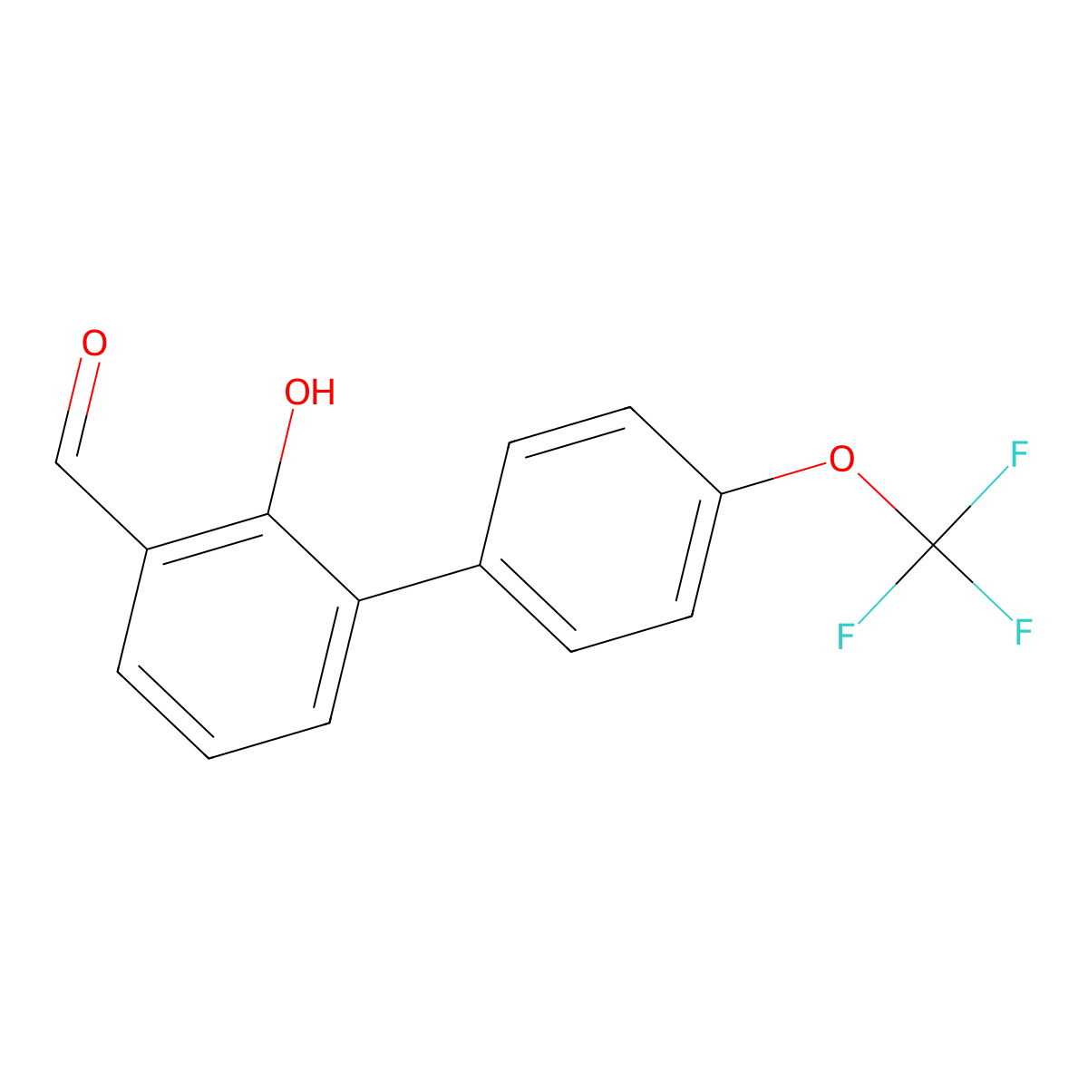 2-Formyl-6-(4-trifluoromethoxyphenyl)phenol molecular structure, CAS 1191039-22-1