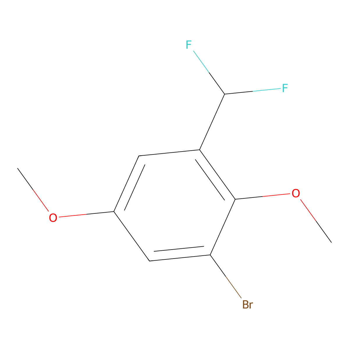 1-Bromo-3-(difluoromethyl)-2,5-dimethoxybenzene molecular structure, CAS 1191045-05-2