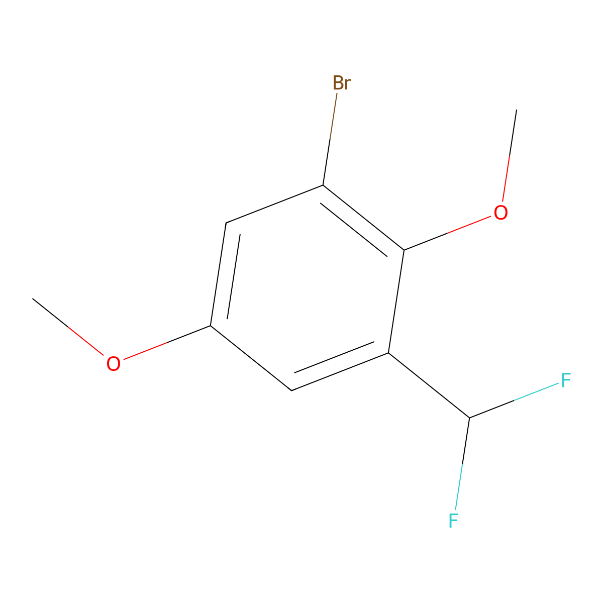 1-Bromo-3-(difluoromethyl)-2,5-dimethoxybenzene molecular structure, CAS 1191045-05-2