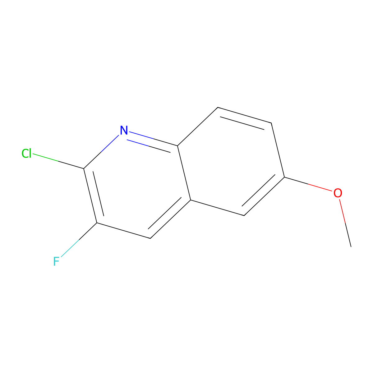 2-Chloro-3-fluoro-6-methoxyquinoline molecular structure, CAS 1191046-19-1