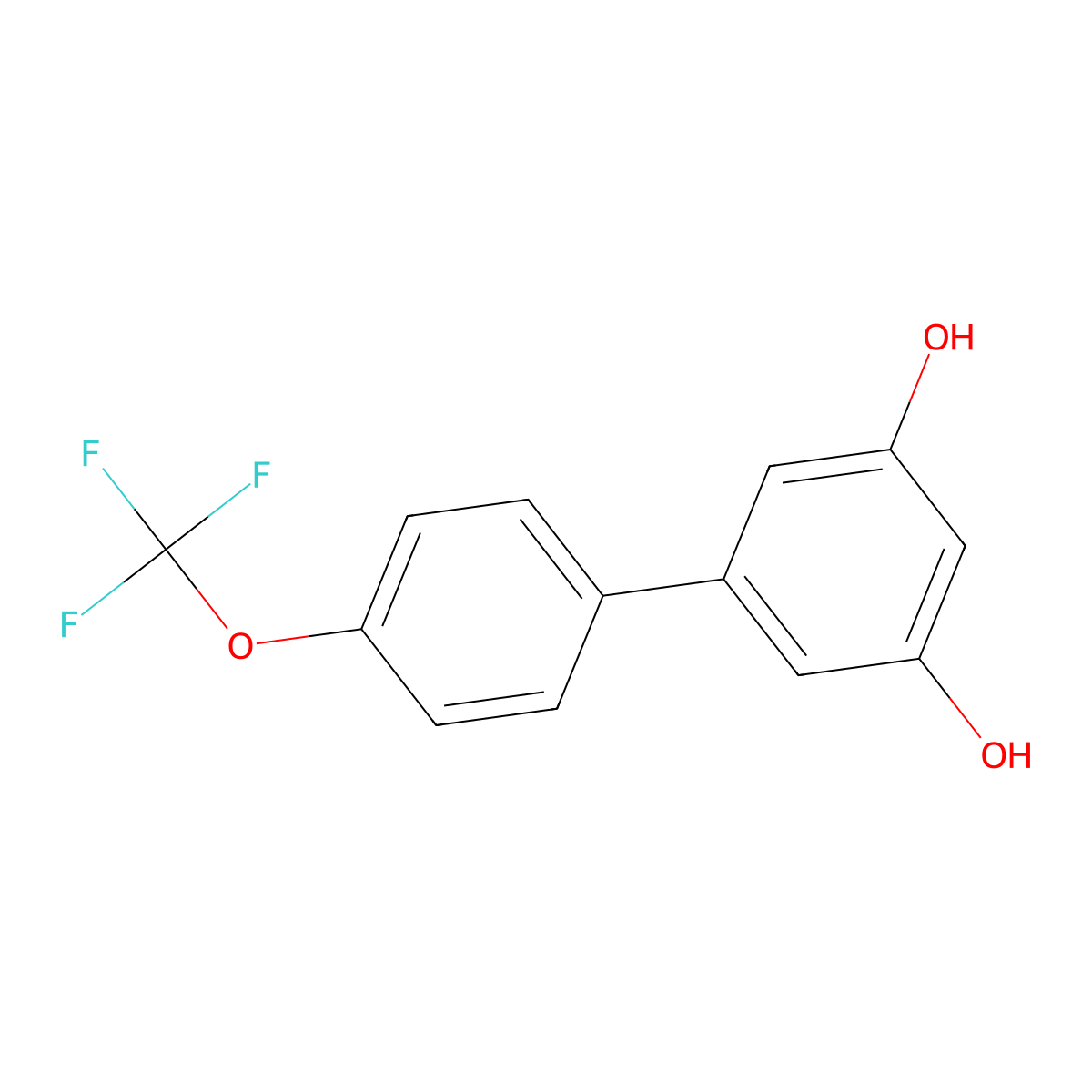 5-[4-(Trifluoromethoxy)phenyl]benzene-1,3-diol molecular structure, CAS 1191050-64-2