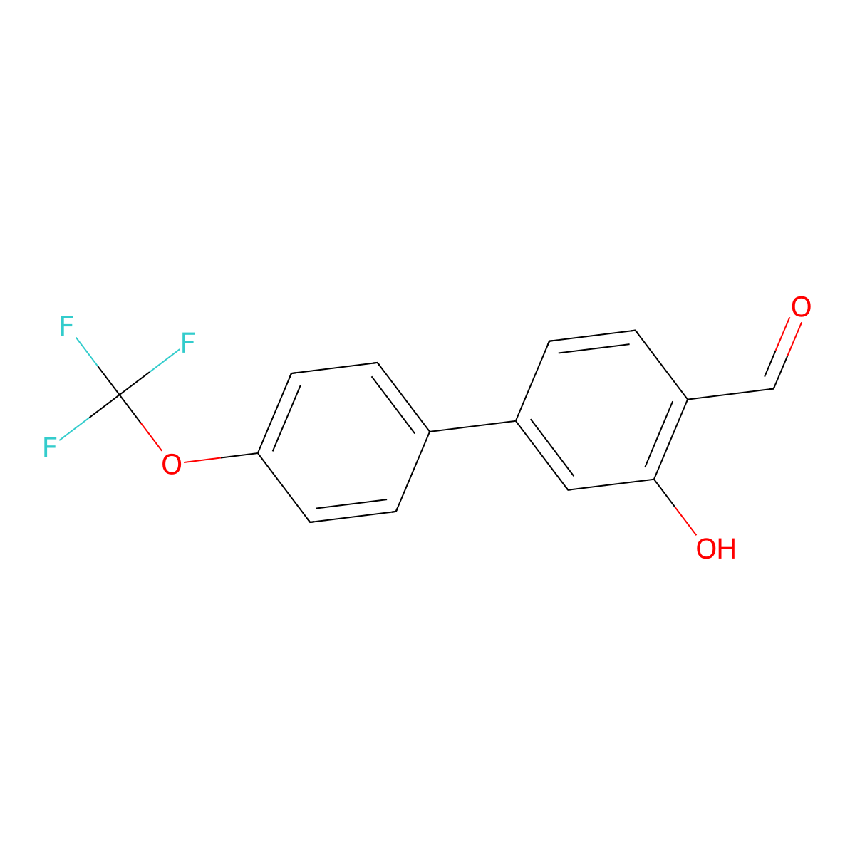 2-Formyl-5-(4-trifluoromethoxyphenyl)phenol molecular structure, CAS 1191053-35-6