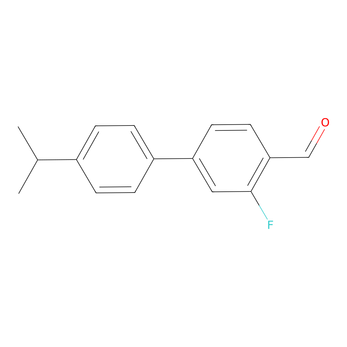 3-Fluoro-4'-(1-methylethyl)[1,1'-biphenyl]-4-carboxaldehyde molecular structure, CAS 1191053-80-1