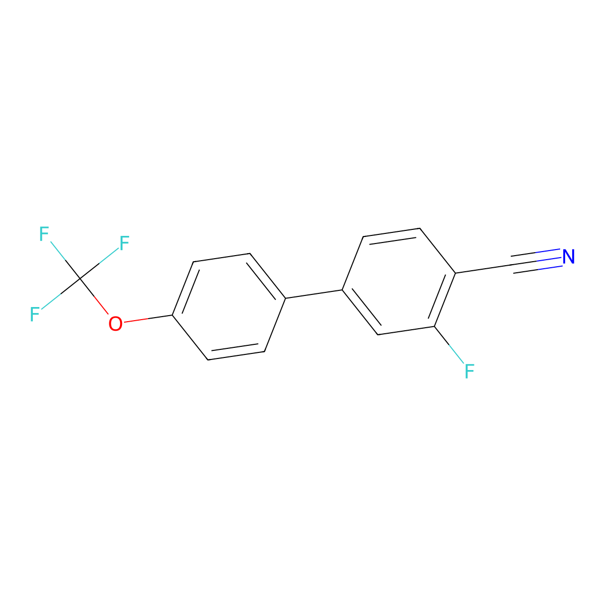 4-Cyano-3-fluoro-4'-(trifluoromethoxy)biphenyl molecular structure, CAS 1191054-55-3
