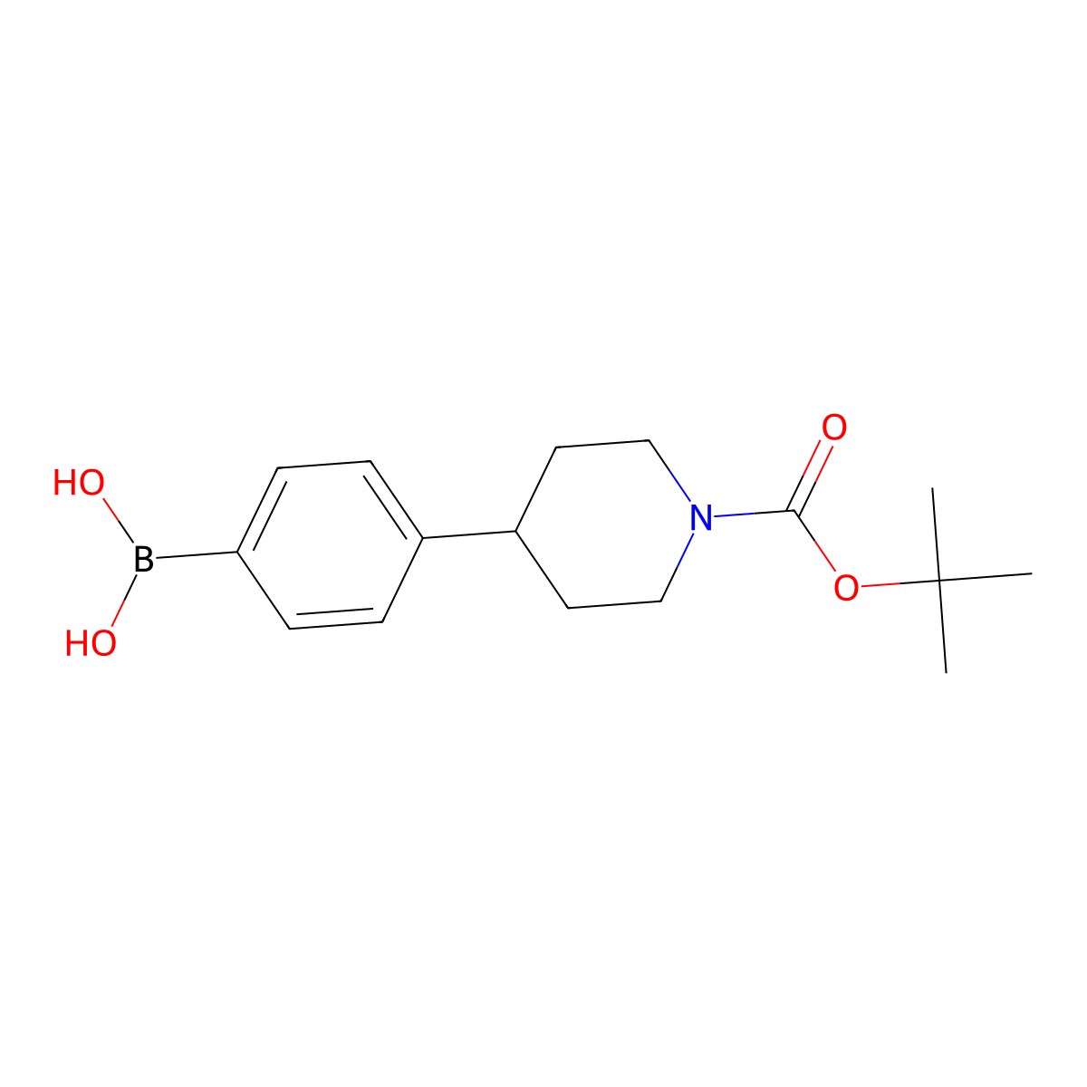 4-(1-(Tert-butoxycarbonyl)piperidin-4-YL)phenylboronic acid molecular structure, CAS 1191062-02-8