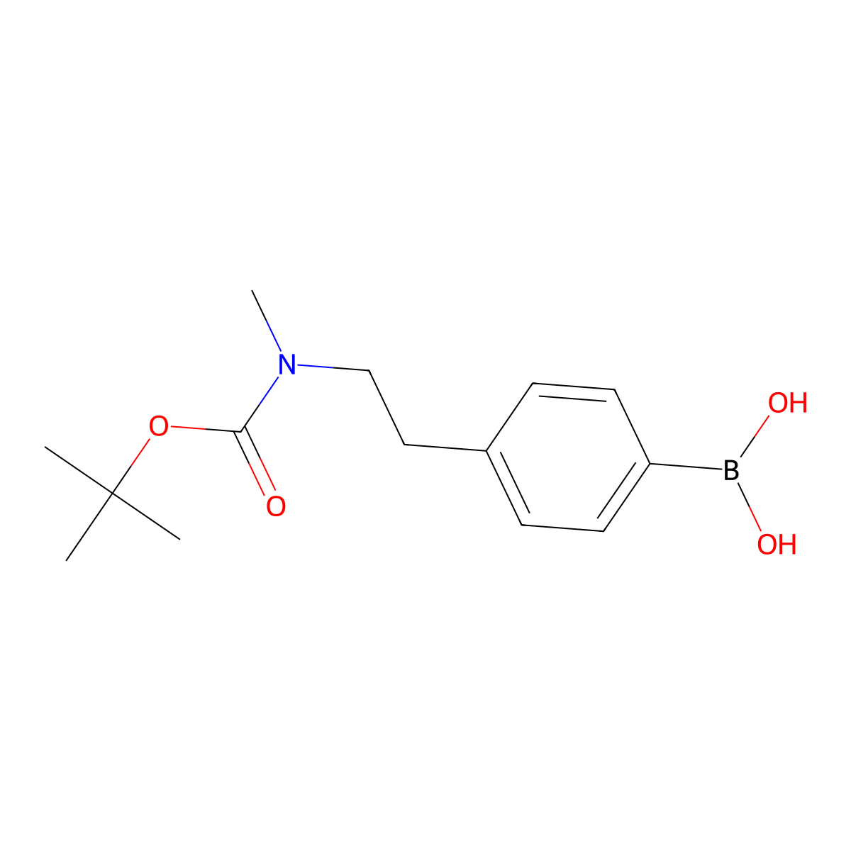 4-[2-(N-BOC-N-Methyl)aminoethyl]phenylboronic acid molecular structure, CAS 1191062-03-9