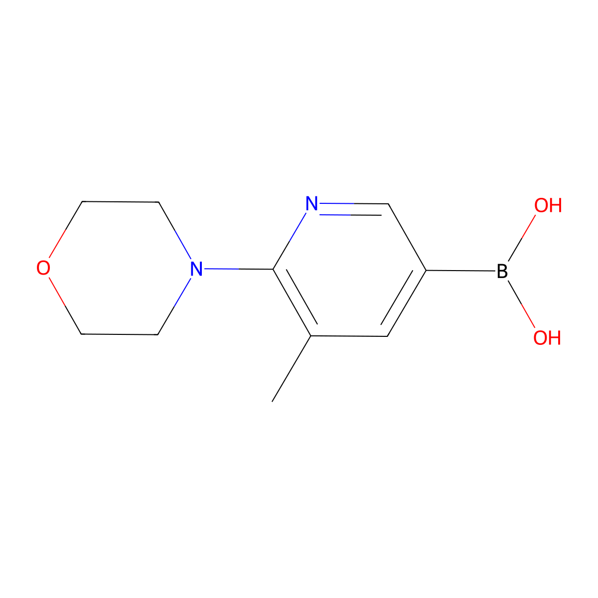 (5-Methyl-6-morpholinopyridin-3-yl)boronic acid molecular structure, CAS 1191062-85-7