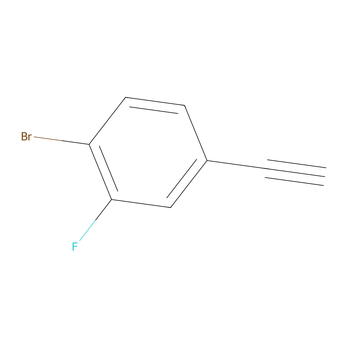 1-Bromo-4-ethynyl-2-fluorobenzene molecular structure, CAS 1191063-07-6