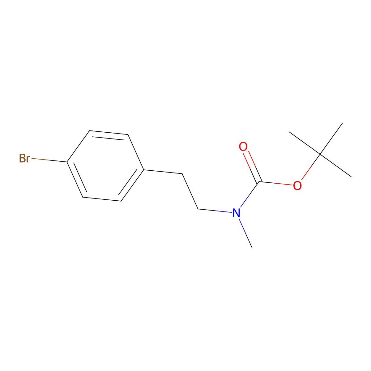 Tert-butyl 4-bromophenethyl(methyl)carbamate molecular structure, CAS 1191063-30-5
