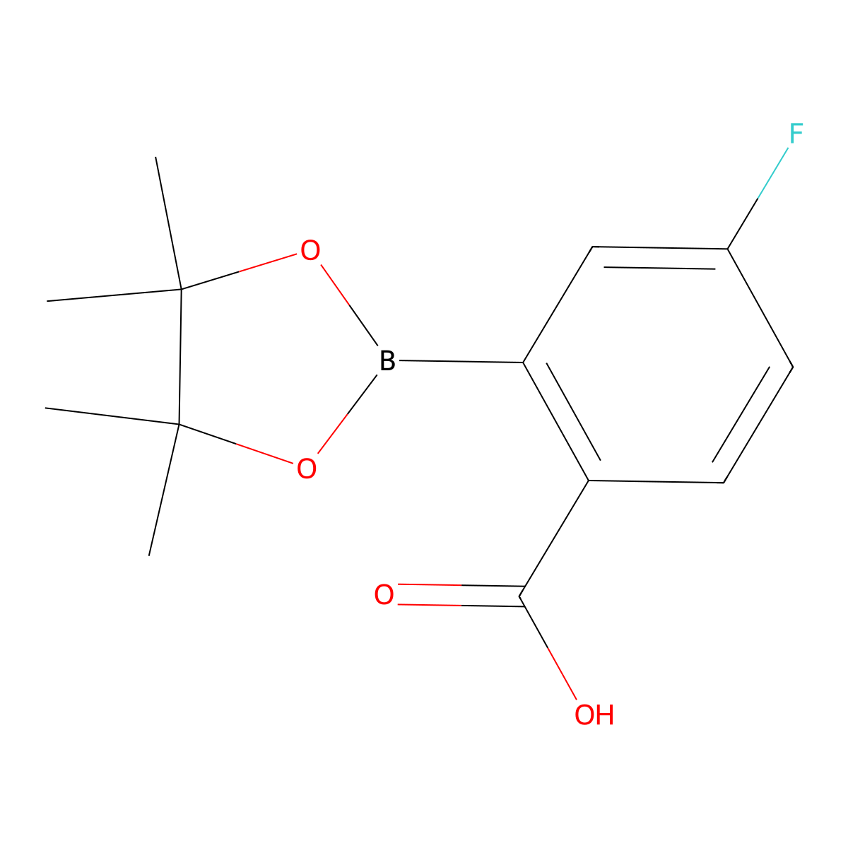 2-Carboxy-5-fluorobenzeneboronic acid pinacol ester molecular structure, CAS 1191063-57-6