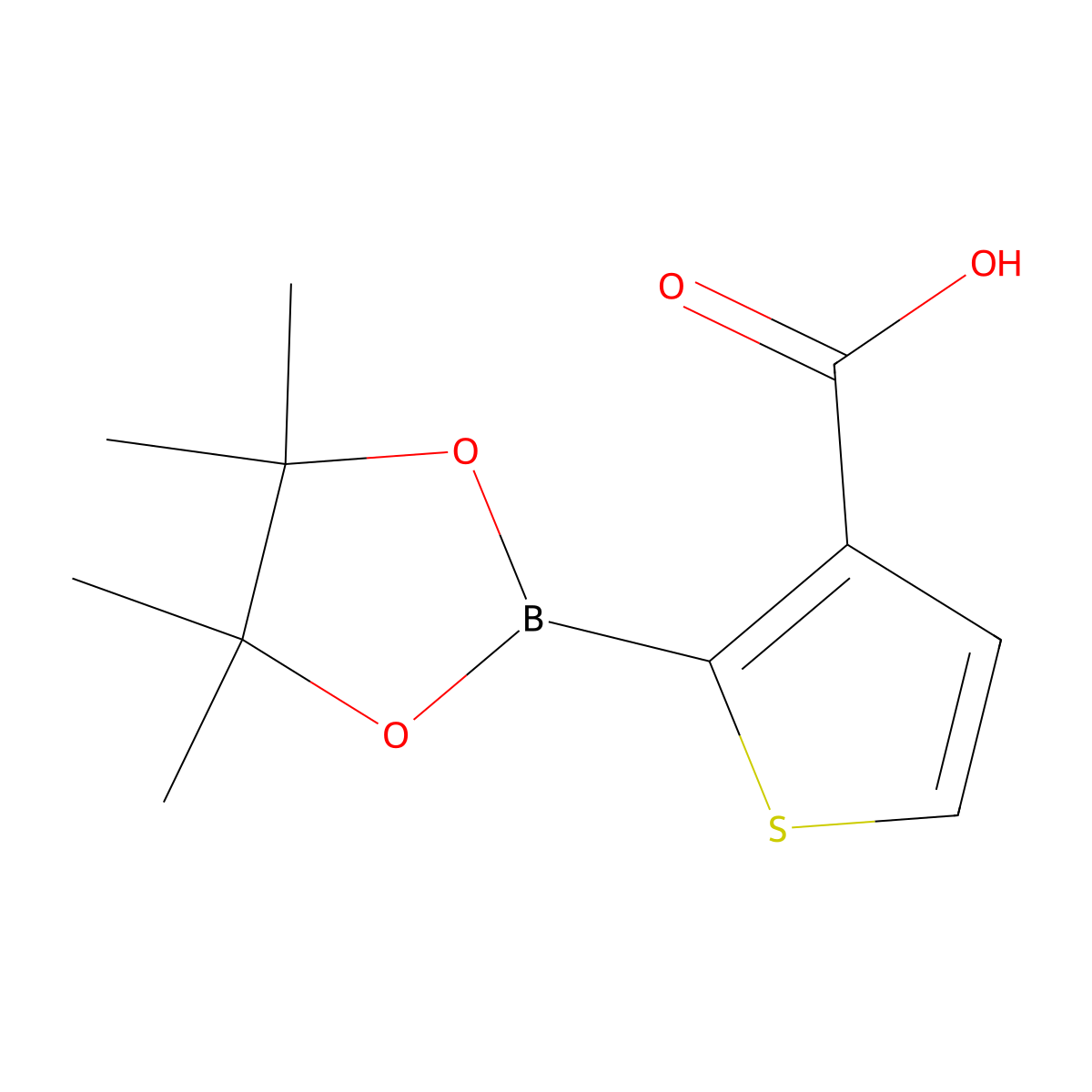 2-(4,4,5,5-Tetramethyl-1,3,2-dioxaborolan-2-yl)thiophene-3-carboxylic acid molecular structure, CAS 1191063-59-8