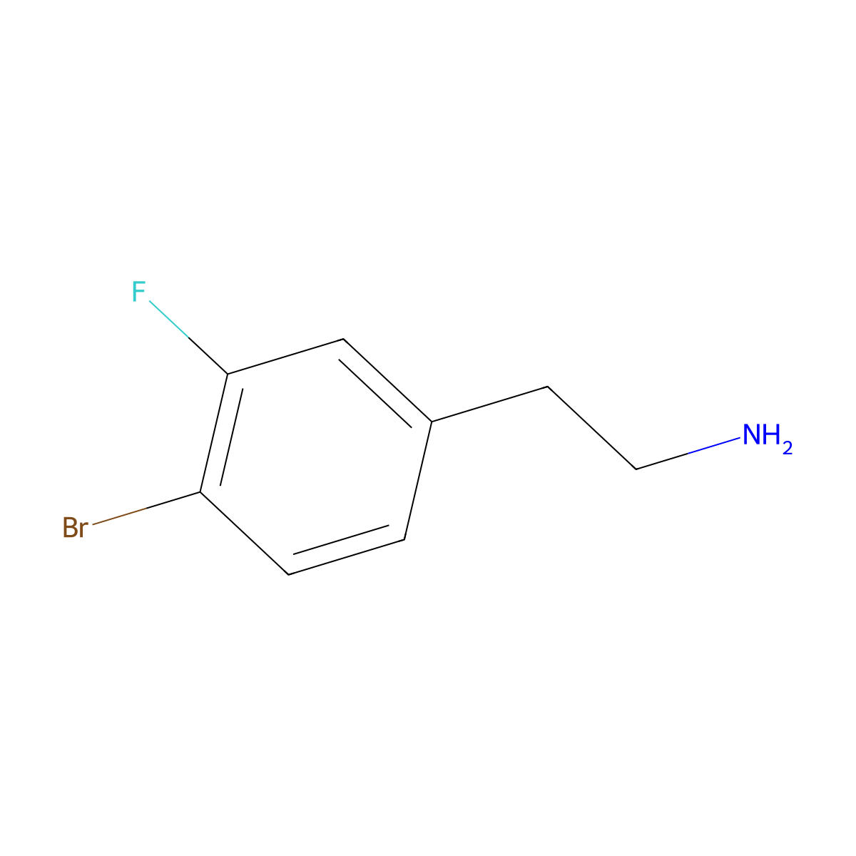2-(4-Bromo-3-fluorophenyl)ethan-1-amine molecular structure, CAS 1191063-84-9