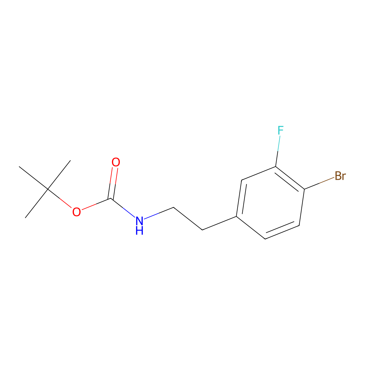 tert-Butyl 4-bromo-3-fluorophenethylcarbamate molecular structure, CAS 1191063-85-0