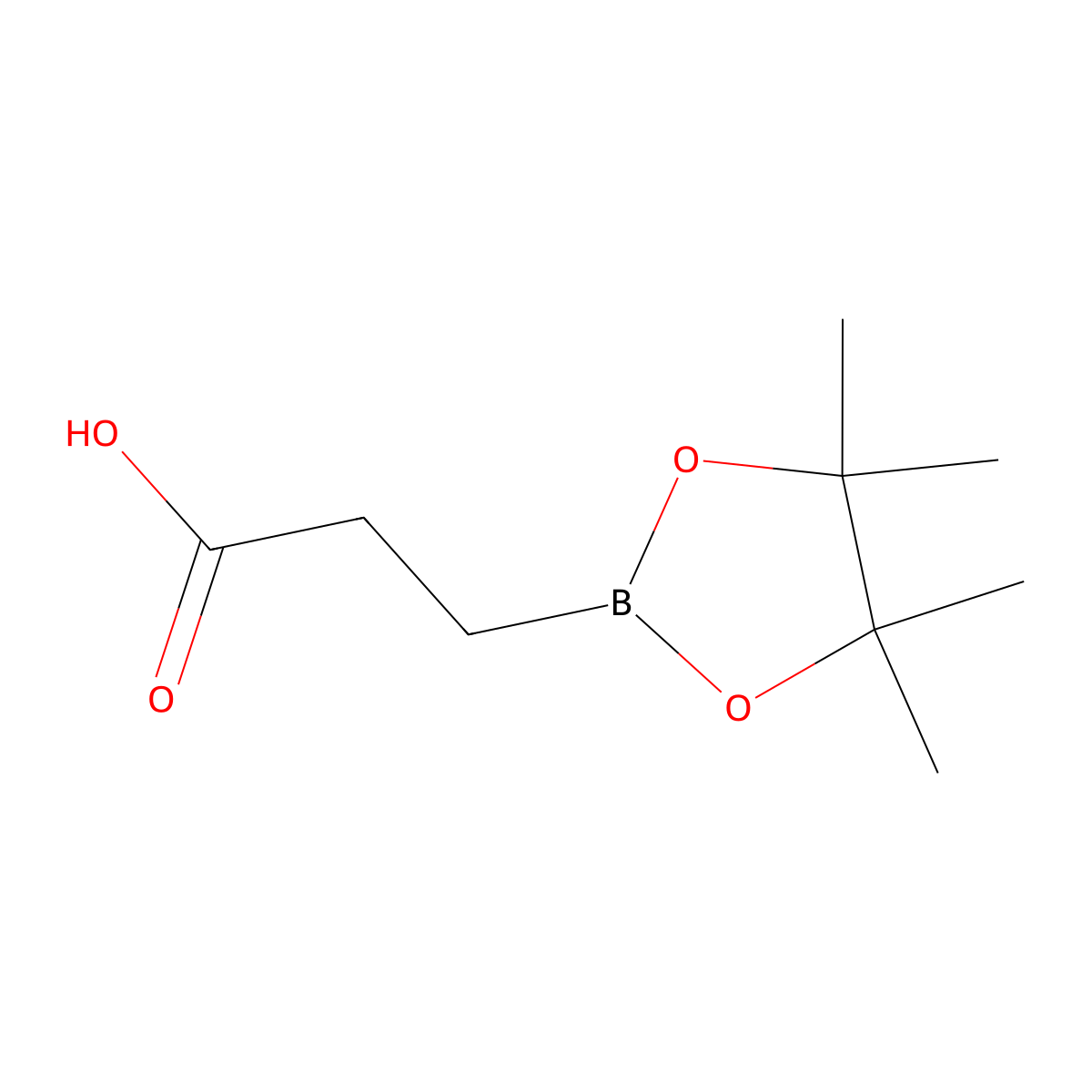 3-(4,4,5,5-Tetramethyl-1,3,2-dioxaborolan-2-yl)propanoic acid molecular structure, CAS 1191063-90-7