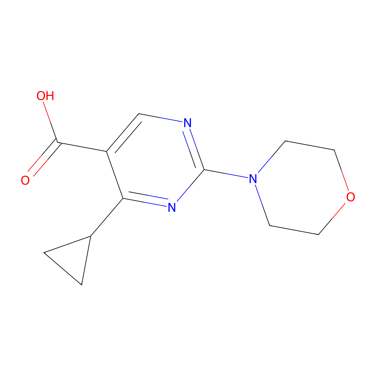 4-Cyclopropyl-2-morpholinopyrimidine-5-carboxylic acid molecular structure, CAS 1191093-97-6