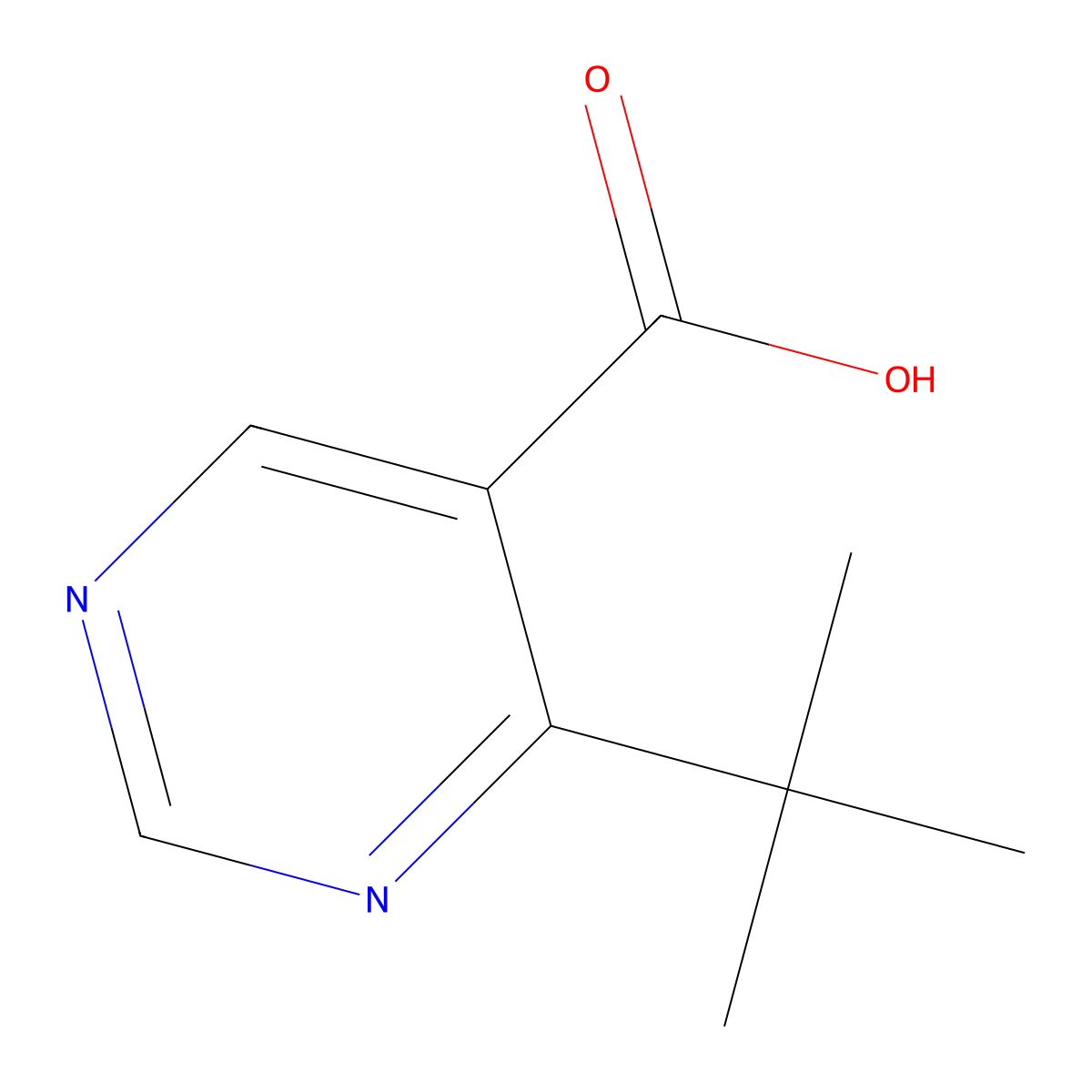 4-Tert-butylpyrimidine-5-carboxylic acid molecular structure, CAS 1191094-10-6