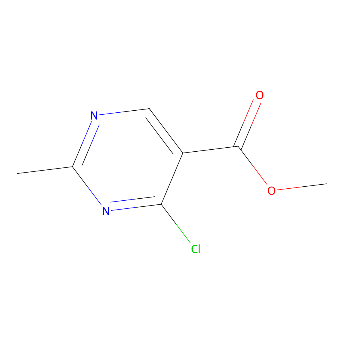 Methyl 4-chloro-2-methylpyrimidine-5-carboxylate molecular structure, CAS 1191094-17-3