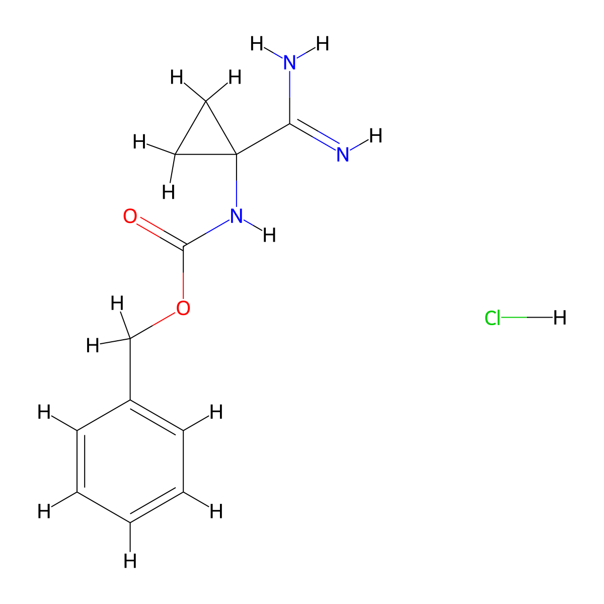 benzyl N-(1-carbamimidoylcyclopropyl)carbamate;hydrochloride molecular structure, CAS 1191096-21-5