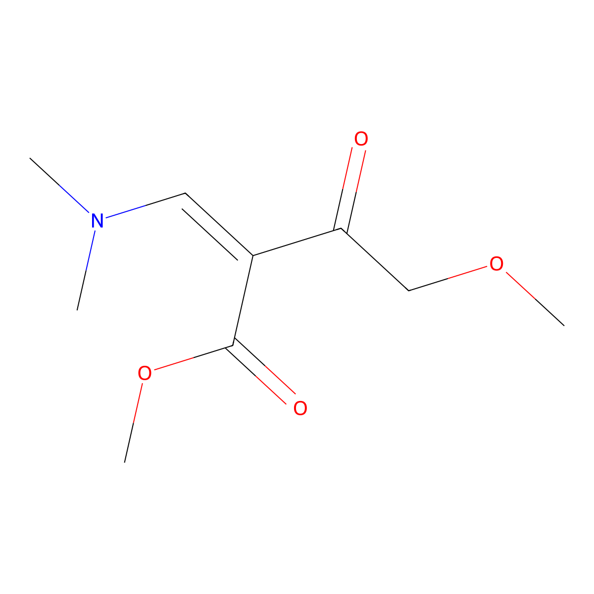 methyl (2Z)-2-(dimethylaminomethylidene)-4-methoxy-3-oxobutanoate molecular structure, CAS 1191097-60-5