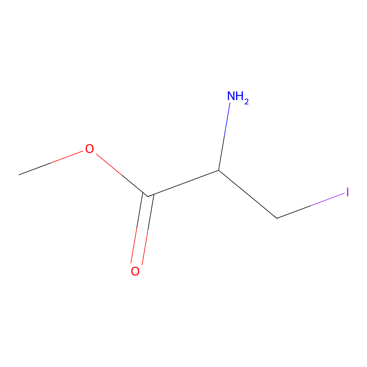 methyl (2R)-2-amino-3-iodopropanoate molecular structure, CAS 1191098-62-0