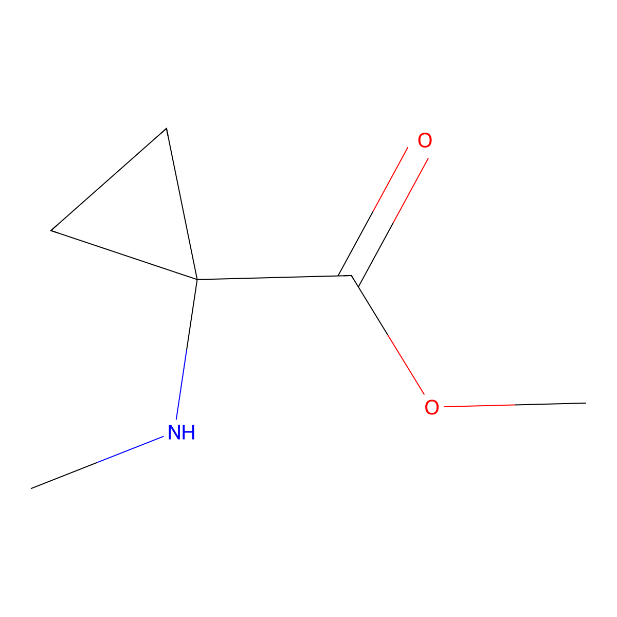 Methyl 1-(methylamino)cyclopropane-1-carboxylate molecular structure, CAS 119111-66-9