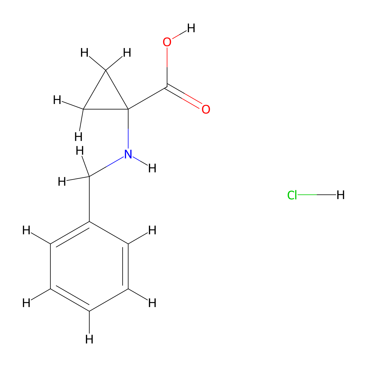 1-(Benzylamino)cyclopropane-1-carboxylic acid hydrochloride molecular structure, CAS 119111-75-0