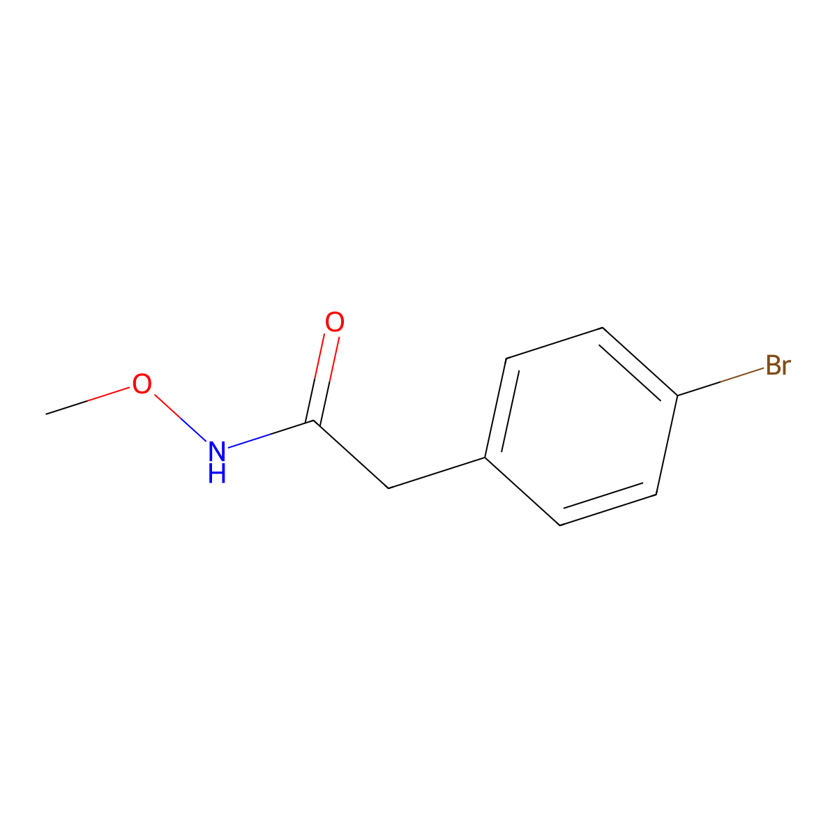 2-(4-bromophenyl)-N-methoxyacetamide molecular structure, CAS 119114-51-1
