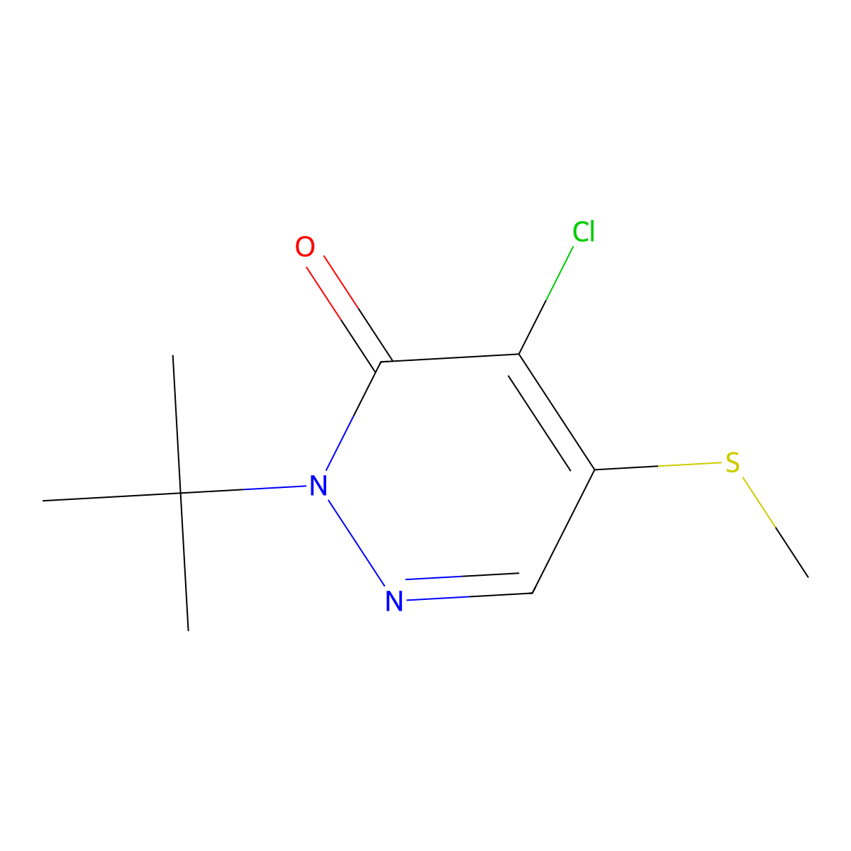 2-tert-butyl-4-chloro-5-(methylsulfanyl)pyridazin-3(2H)-one molecular structure, CAS 119115-42-3