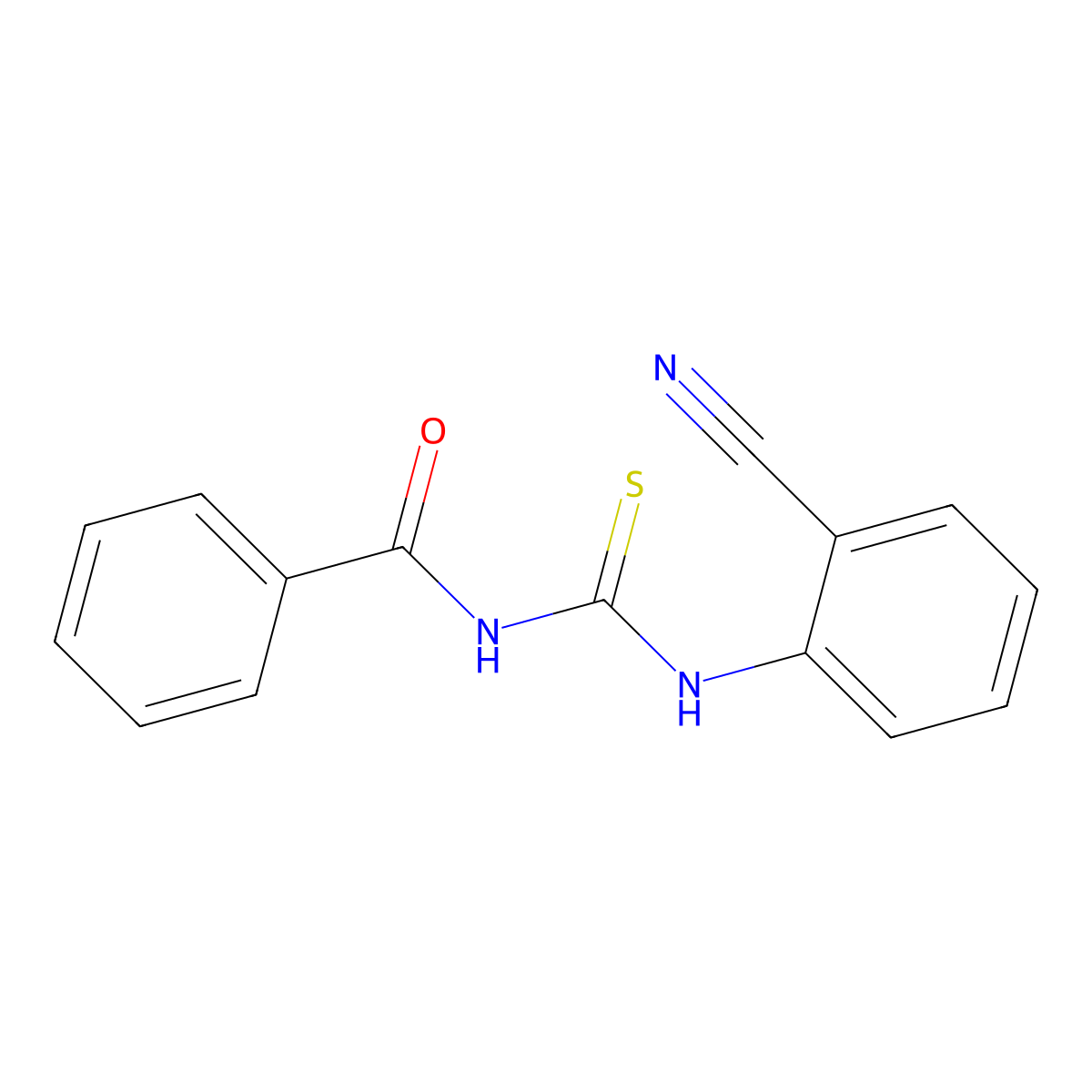 N-benzoyl-N'-(2-cyanophenyl)thiourea molecular structure, CAS 119118-95-5