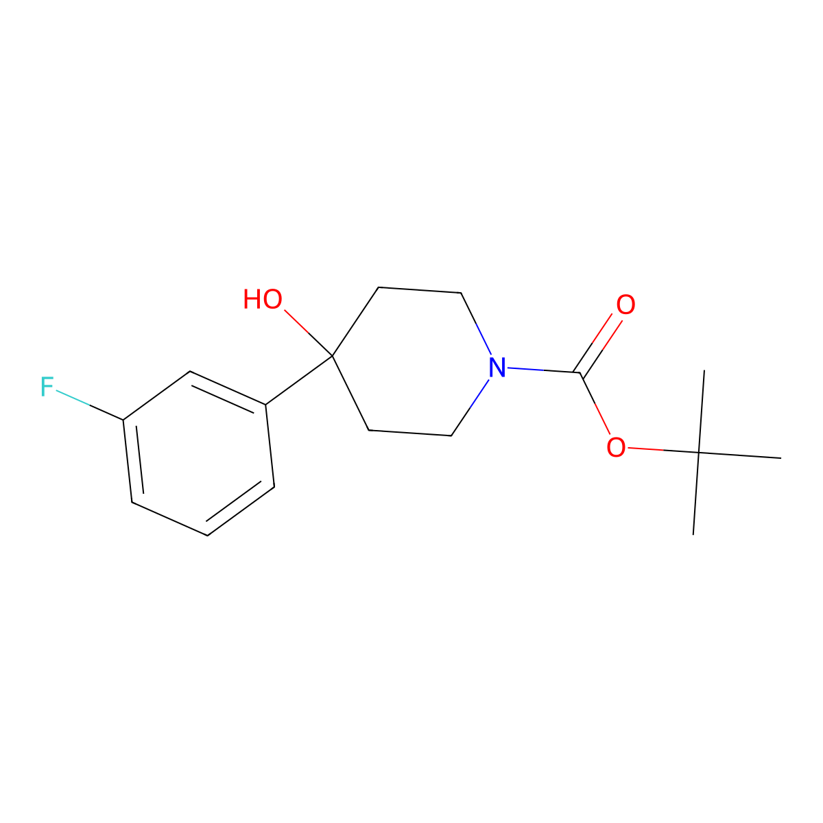 Tert-butyl 4-(3-fluorophenyl)-4-hydroxypiperidine-1-carboxylate molecular structure, CAS 1191240-36-4