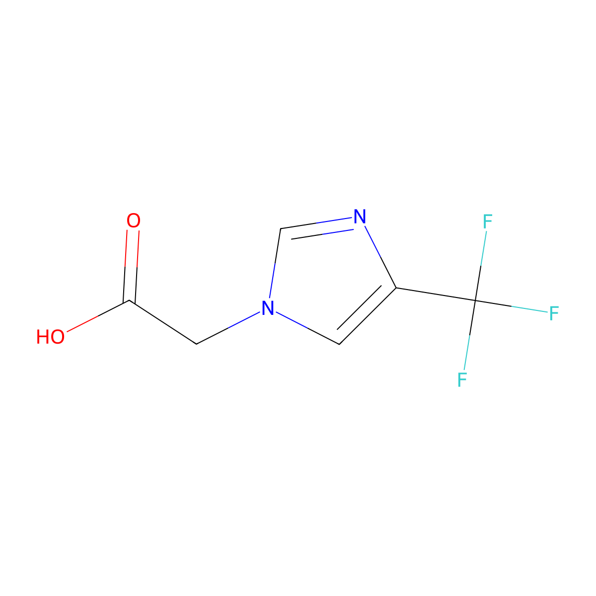 2-(4-(trifluoromethyl)-1H-imidazol-1-yl)acetic acid molecular structure, CAS 1191255-64-7