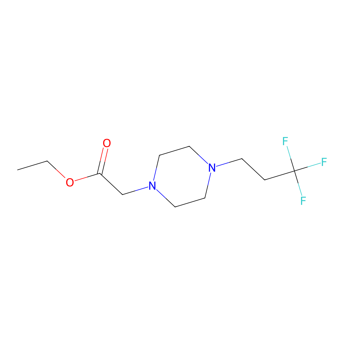 Ethyl [4-(3,3,3-trifluoropropyl)piperazin-1-yl]acetate molecular structure, CAS 1191255-65-8