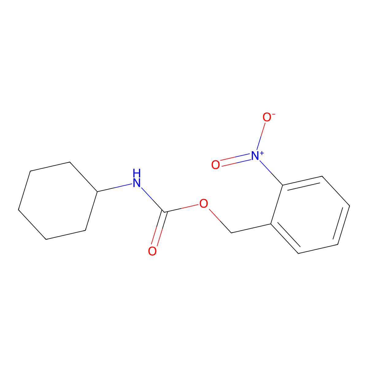 (2-Nitrophenyl)methyl N-cyclohexylcarbamate molecular structure, CAS 119137-03-0