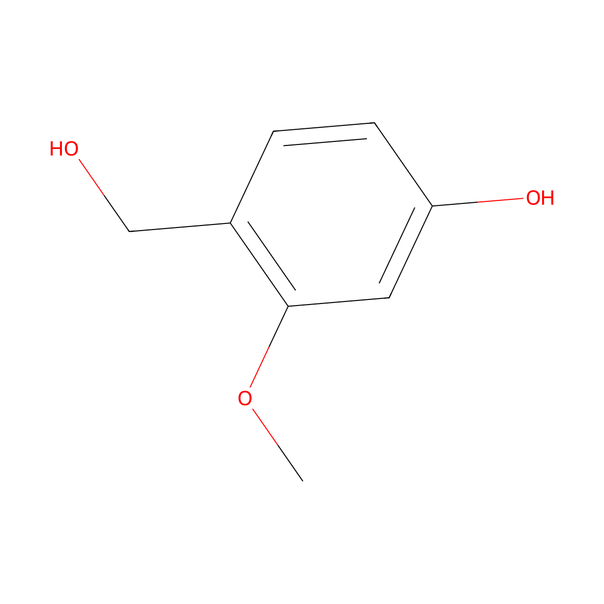 4-Hydroxy-2-methoxybenzyl alcohol molecular structure, CAS 119138-29-3
