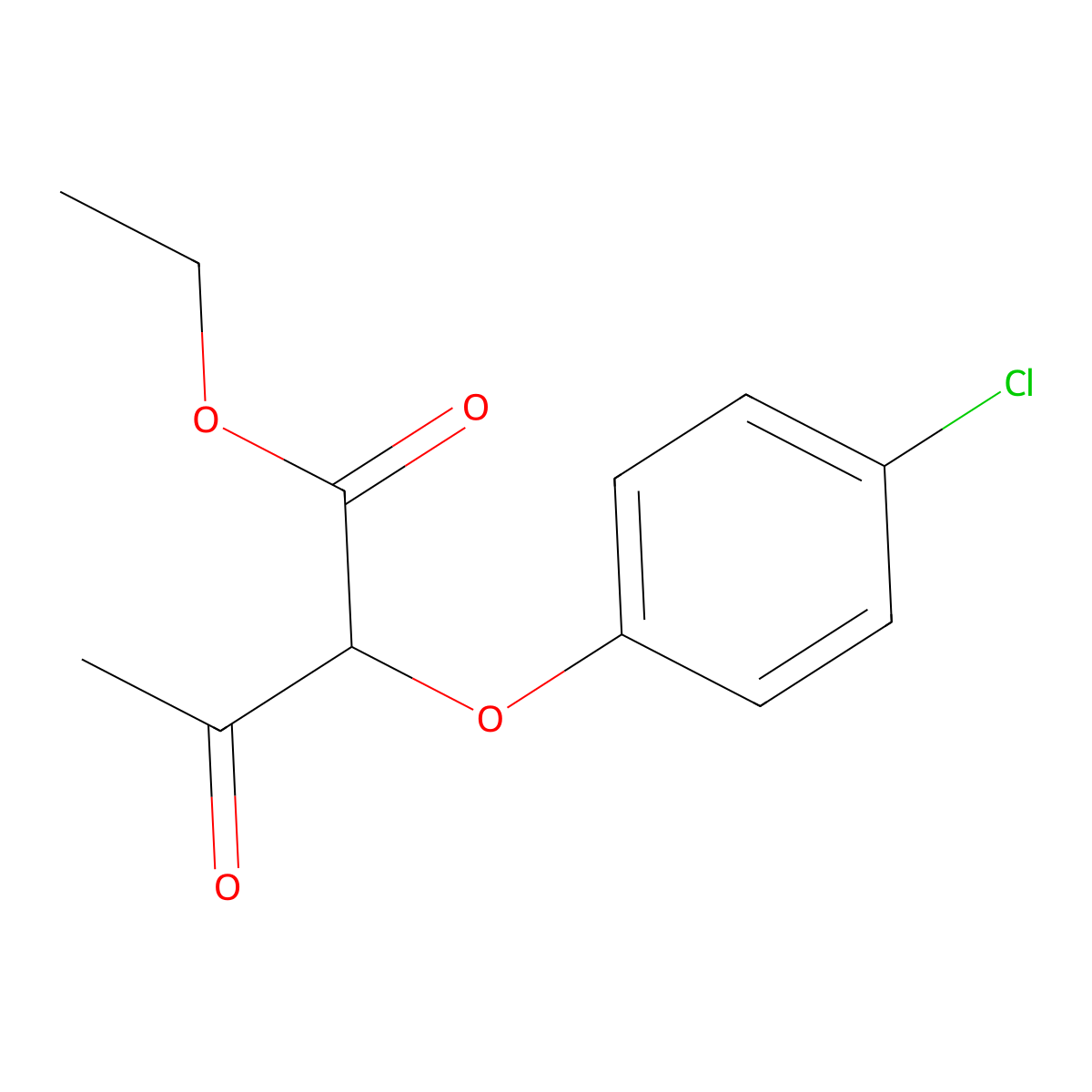 Ethyl 2-(4-chlorophenoxy)acetoacetate molecular structure, CAS 119138-47-5