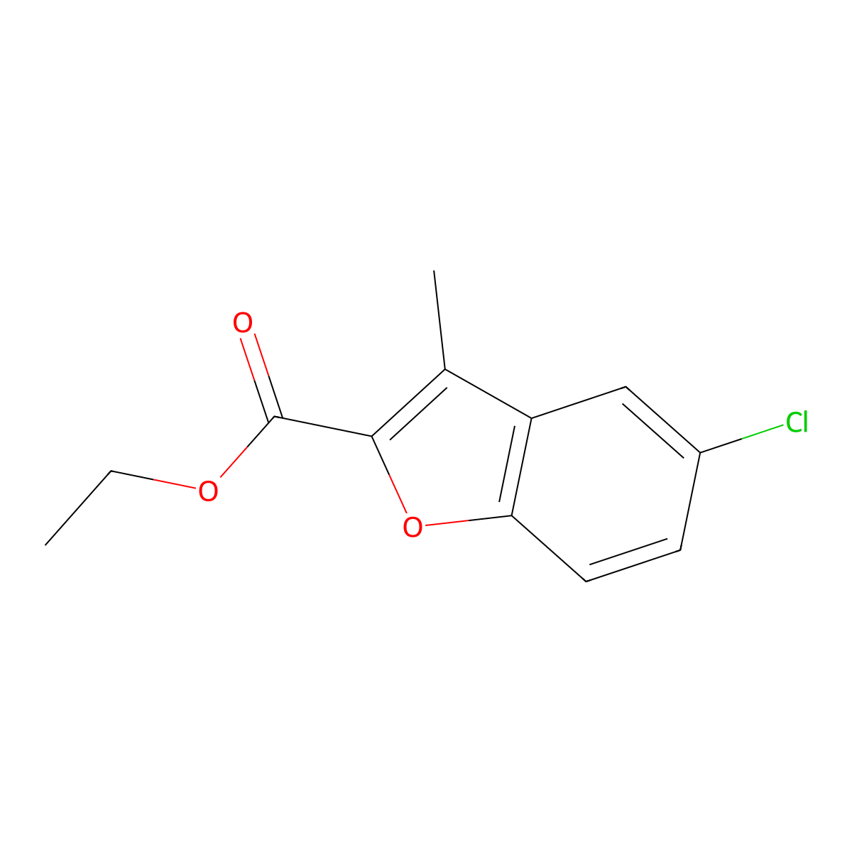 Ethyl 5-chloro-3-methylbenzofuran-2-carboxylate molecular structure, CAS 119138-73-7