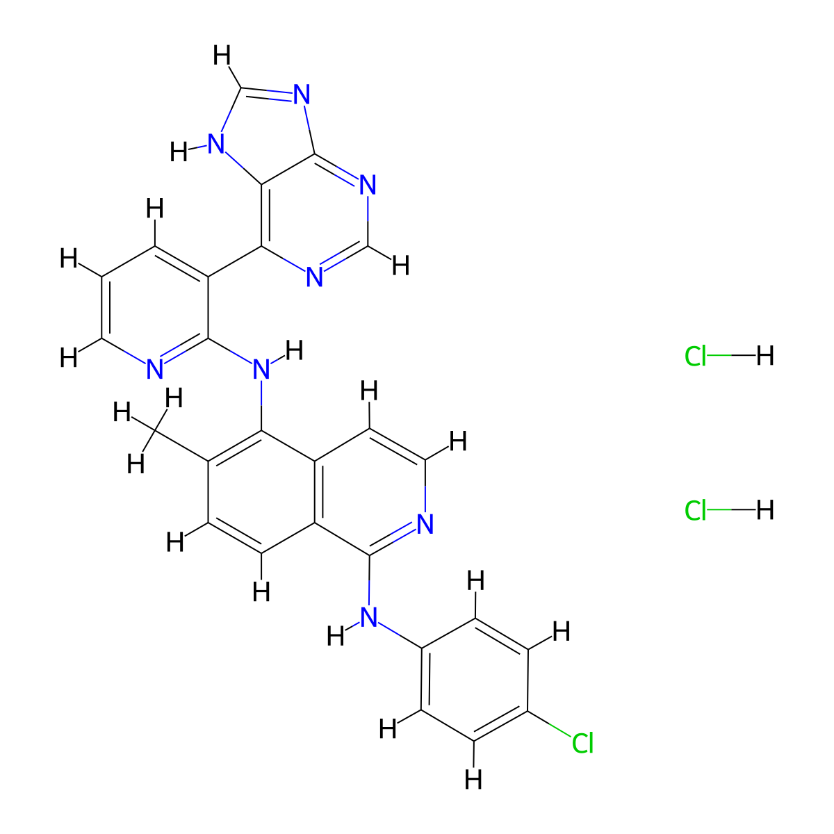 B-Raf inhibitor 1 dihydrochloride molecular structure, CAS 1191385-19-9