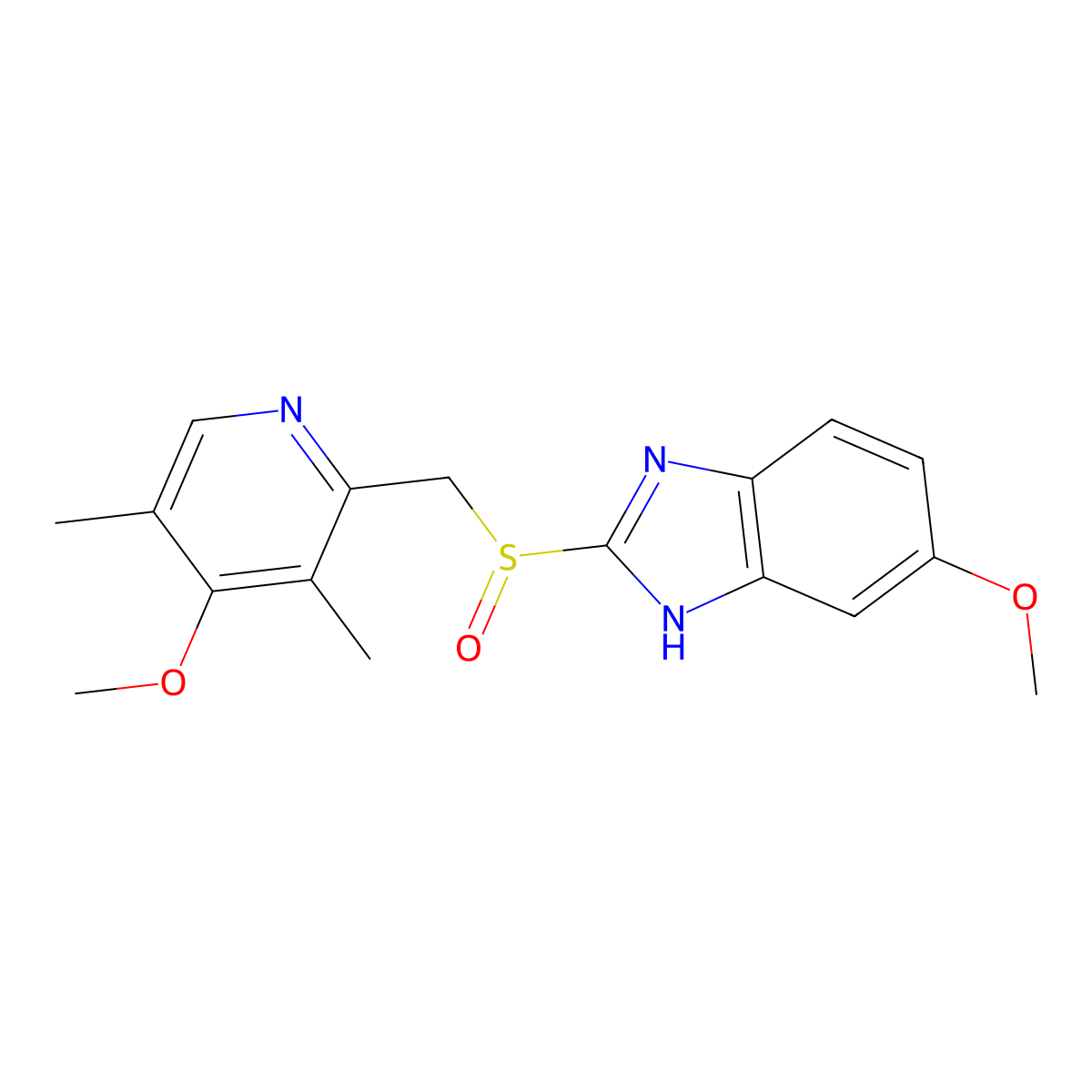 Esomeprazole molecular structure, CAS 119141-88-7