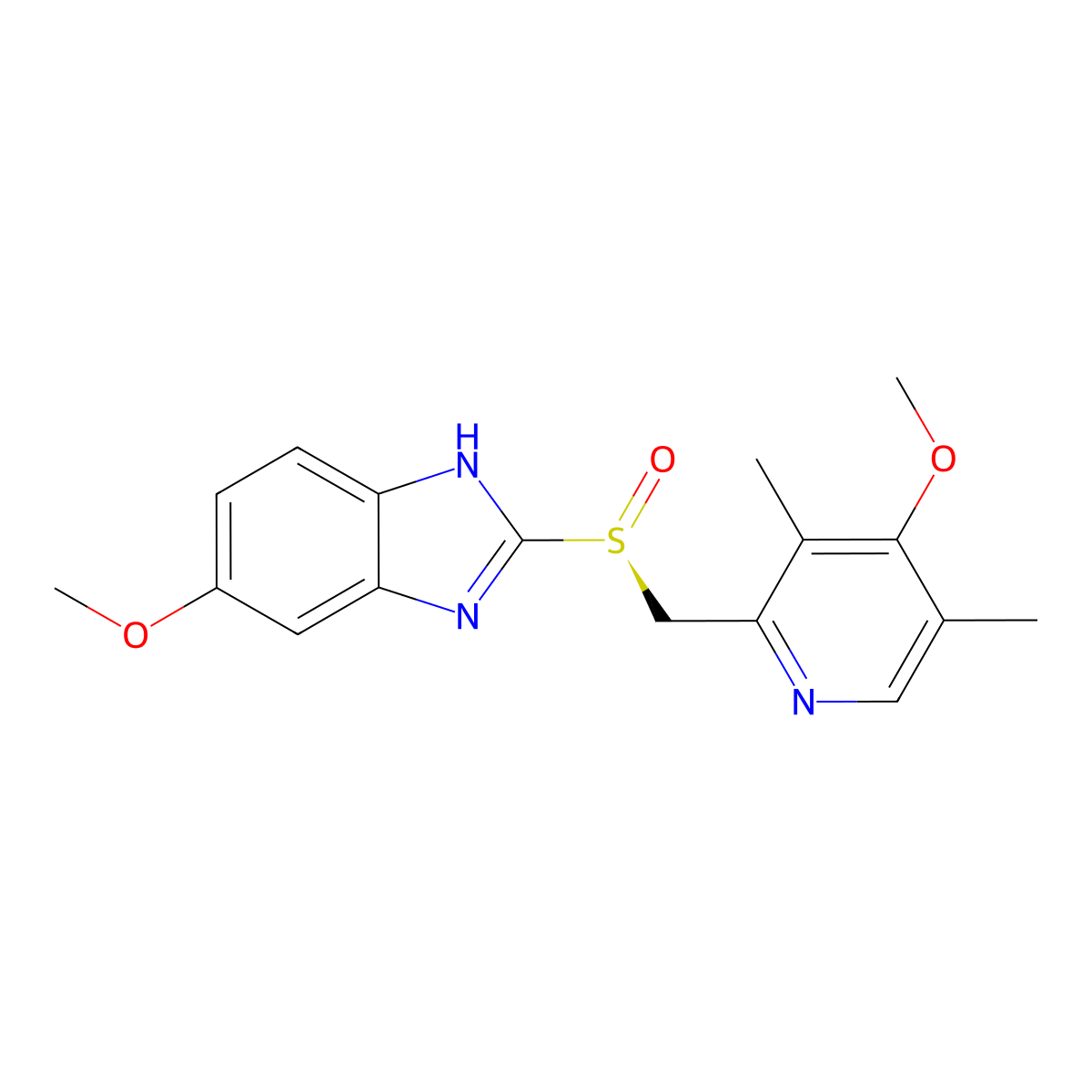 Esomeprazole molecular structure, CAS 119141-88-7