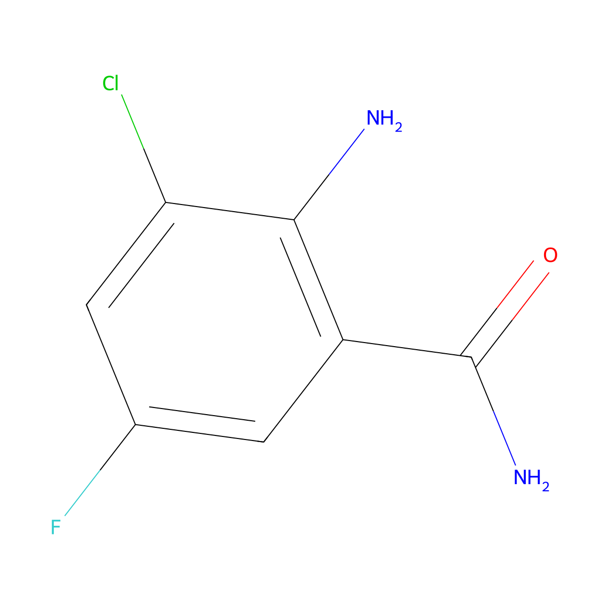 2-Amino-3-chloro-5-fluorobenzamide molecular structure, CAS 1191420-40-2