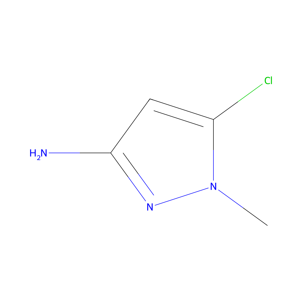 5-Chloro-1-methyl-1H-pyrazol-3-amine molecular structure, CAS 1191453-81-2