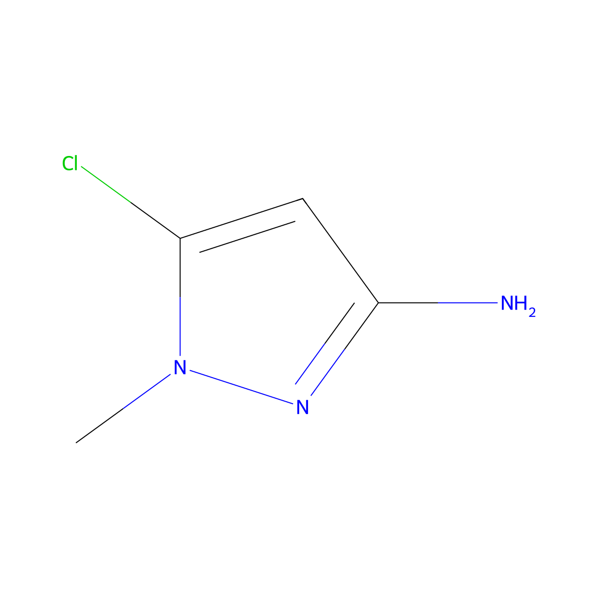 5-Chloro-1-methyl-1H-pyrazol-3-amine molecular structure, CAS 1191453-81-2