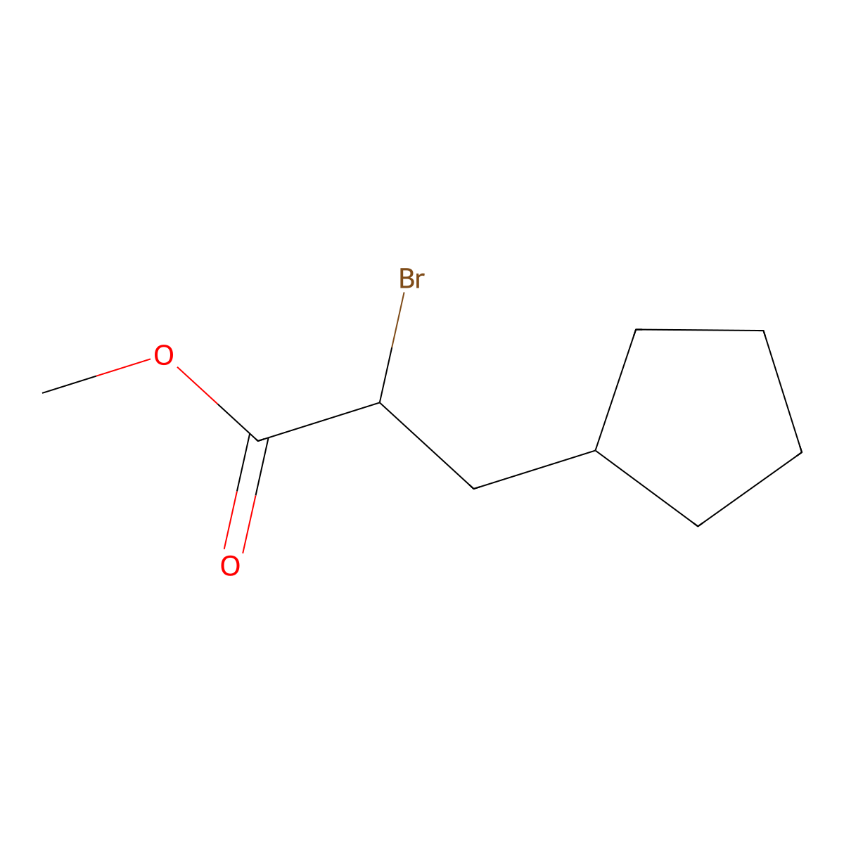 Methyl 2-bromo-3-cyclopentylpropanoate molecular structure, CAS 1191453-82-3