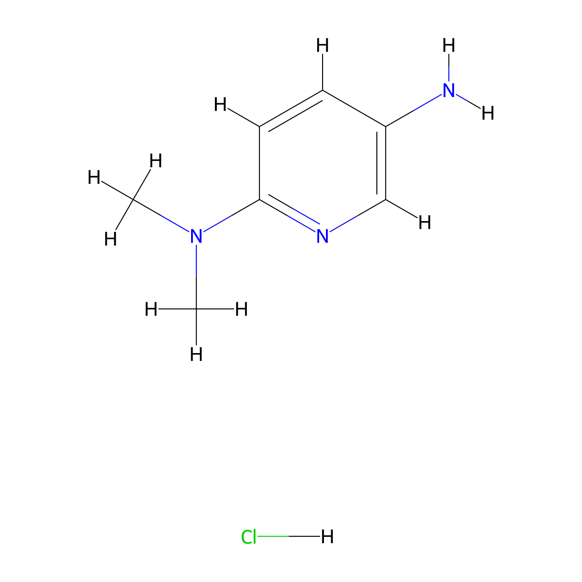N2,N2-Dimethylpyridine-2,5-diamine hydrochloride molecular structure, CAS 119151-81-4