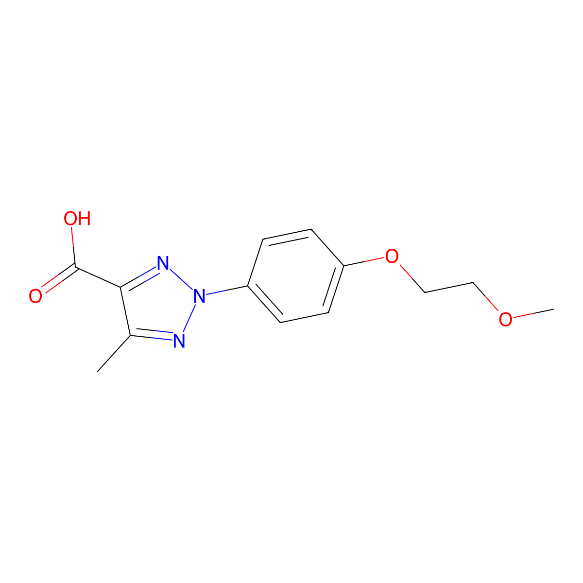2-[4-(2-methoxyethoxy)phenyl]-5-methyl-2H-1,2,3-triazole-4-carboxylic acid molecular structure, CAS 1191524-99-8