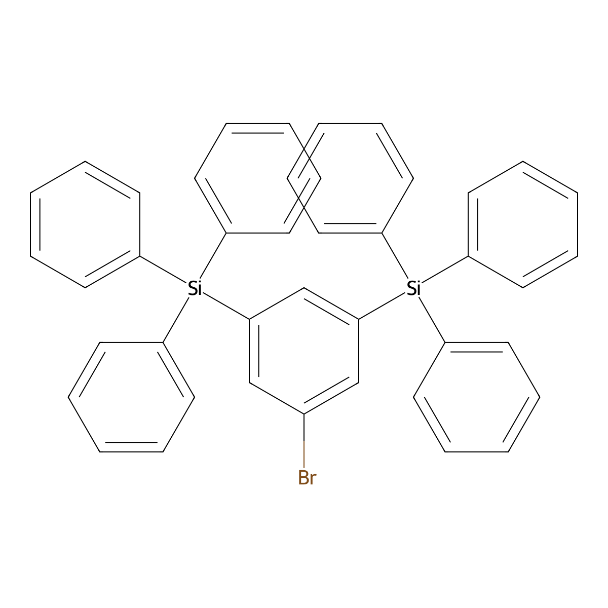 (5-Bromo-1,3-phenylene)bis(triphenylsilane) molecular structure, CAS 1191530-57-0